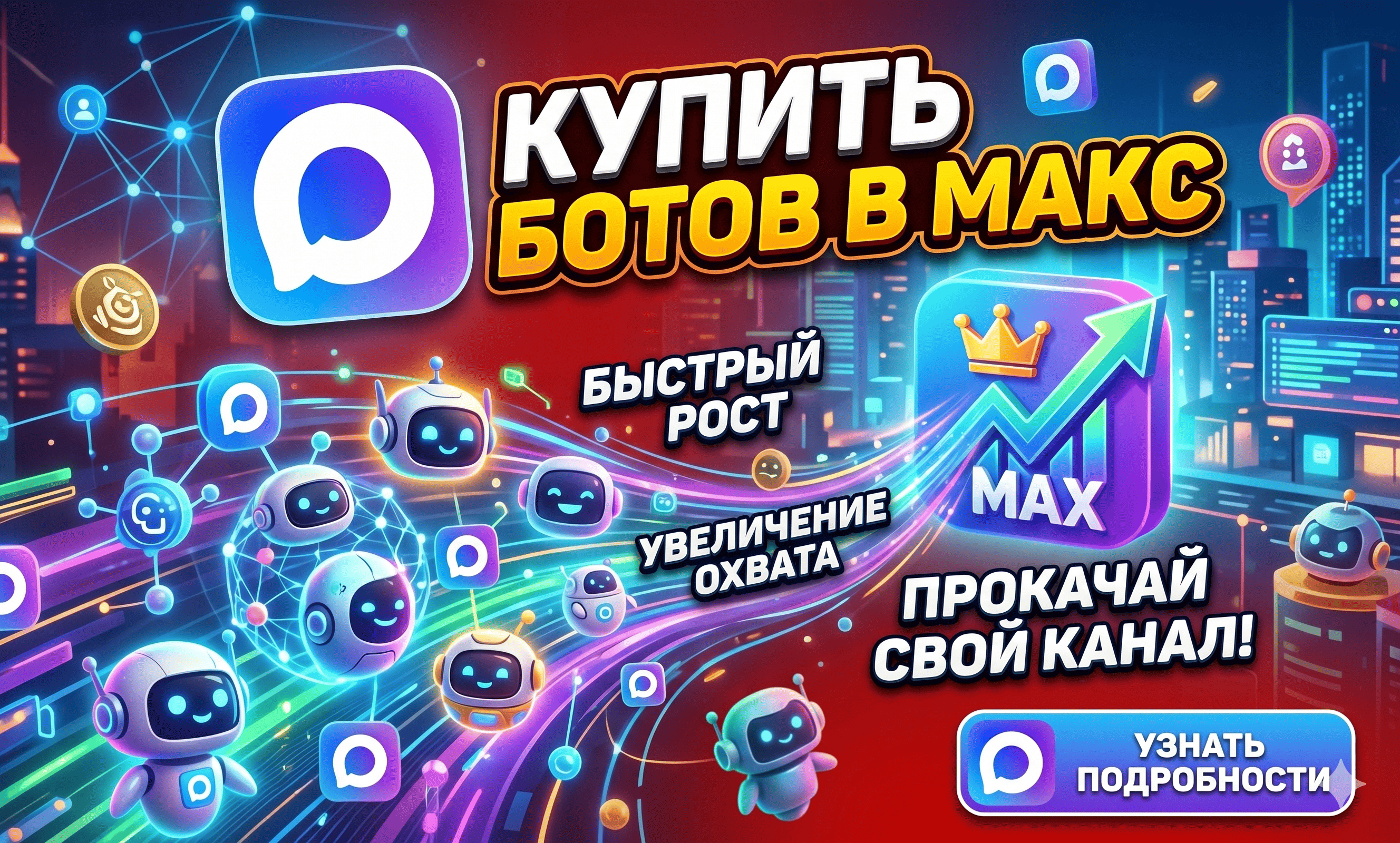 Купить ботов в Макс для прокачки канала – 20 способов развить проект в 2026 году