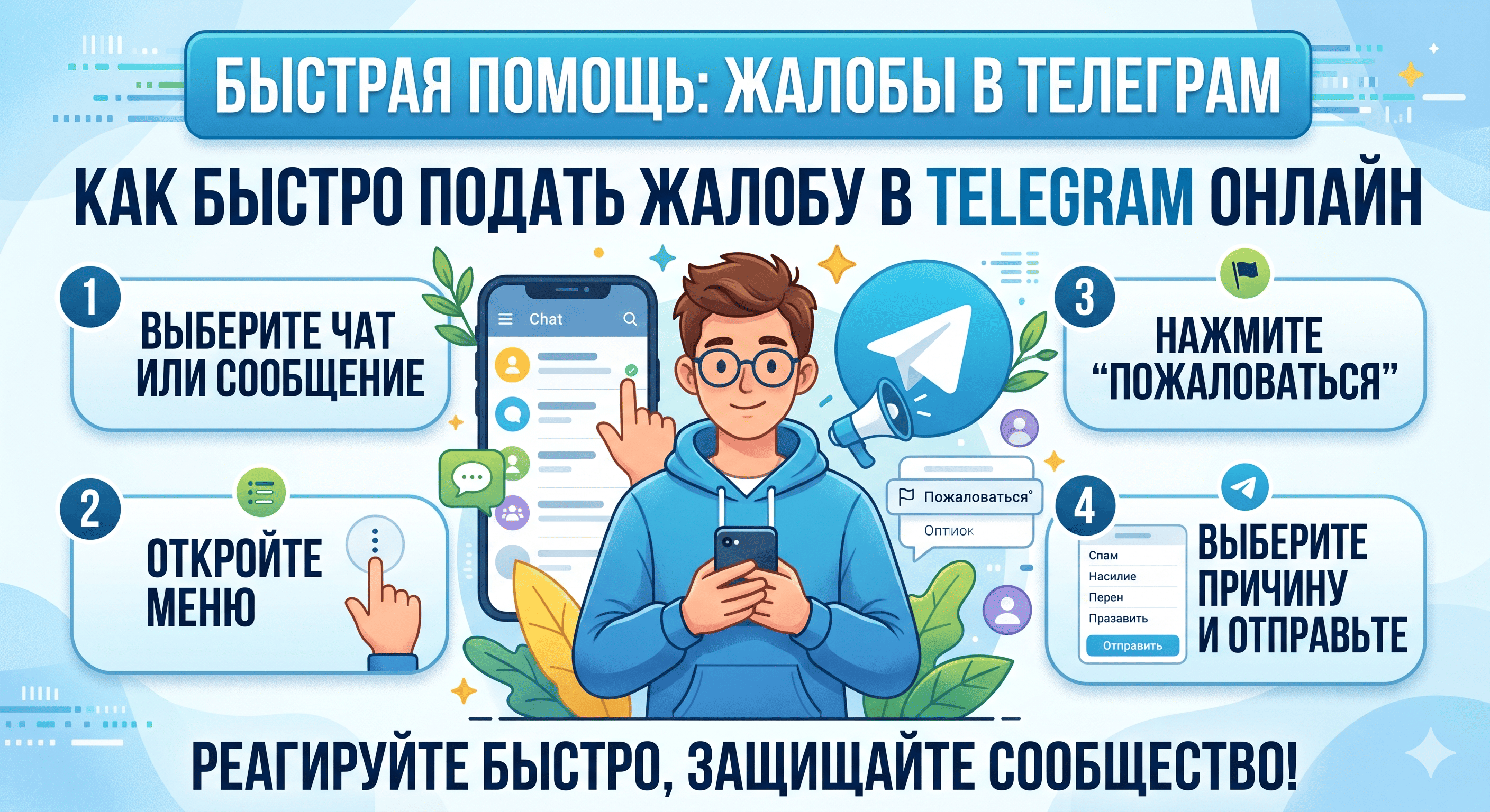 Как сделать жалобы в ТГ быстро онлайн – гайды и схемы на 20 сайтах 2026 года