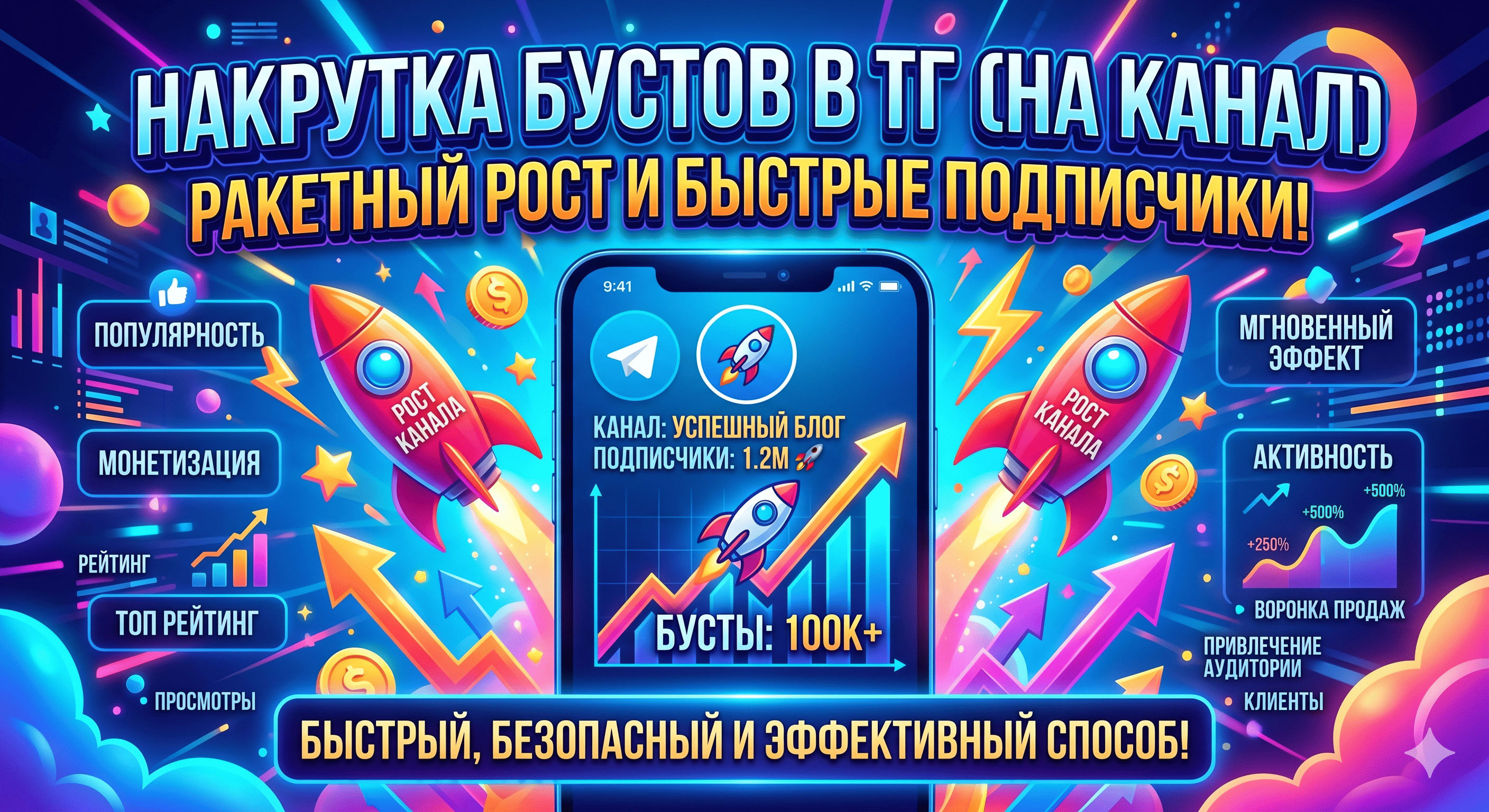 Накрутка бустов в ТГ на канал для поднятия уровня – 18 сайтов пиара в 2026 году