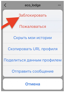 инструкция как заблокировать пользователя в инстаграм через приложение